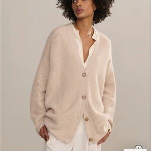 Jenni Kayne Cashmere Cocoon Cardigan - Oatmeal - Sz Large - NWT